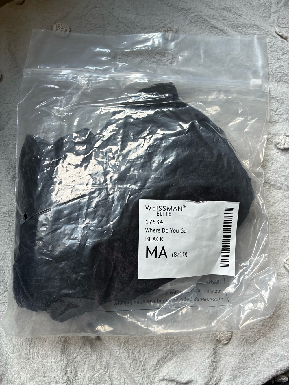 Weissman Black Dancewear Leotard